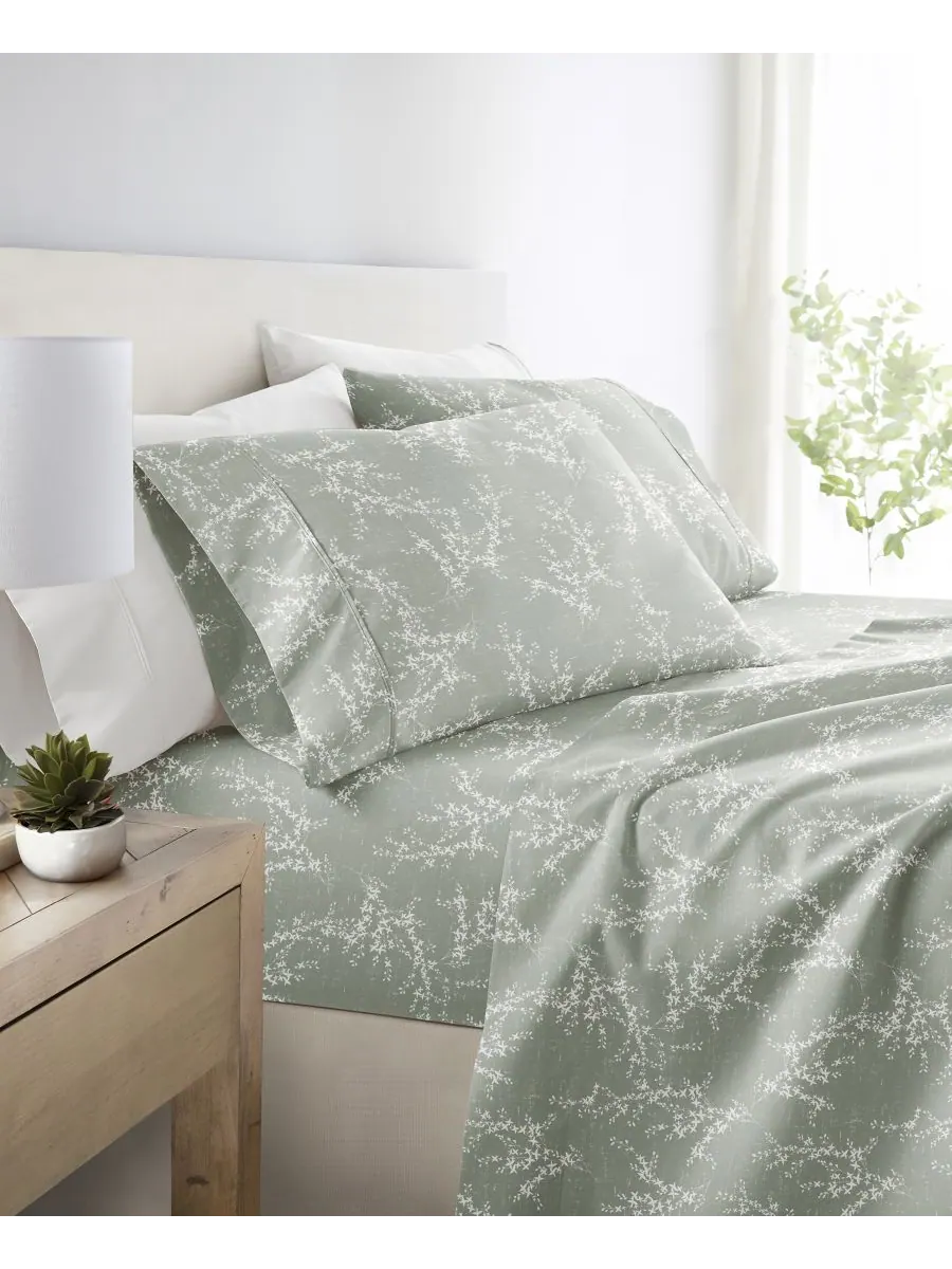 Комплект постельного белья Delicate Details из 4 предметов, размер пол ienjoy Home — изображение 4 из 4, зеленый