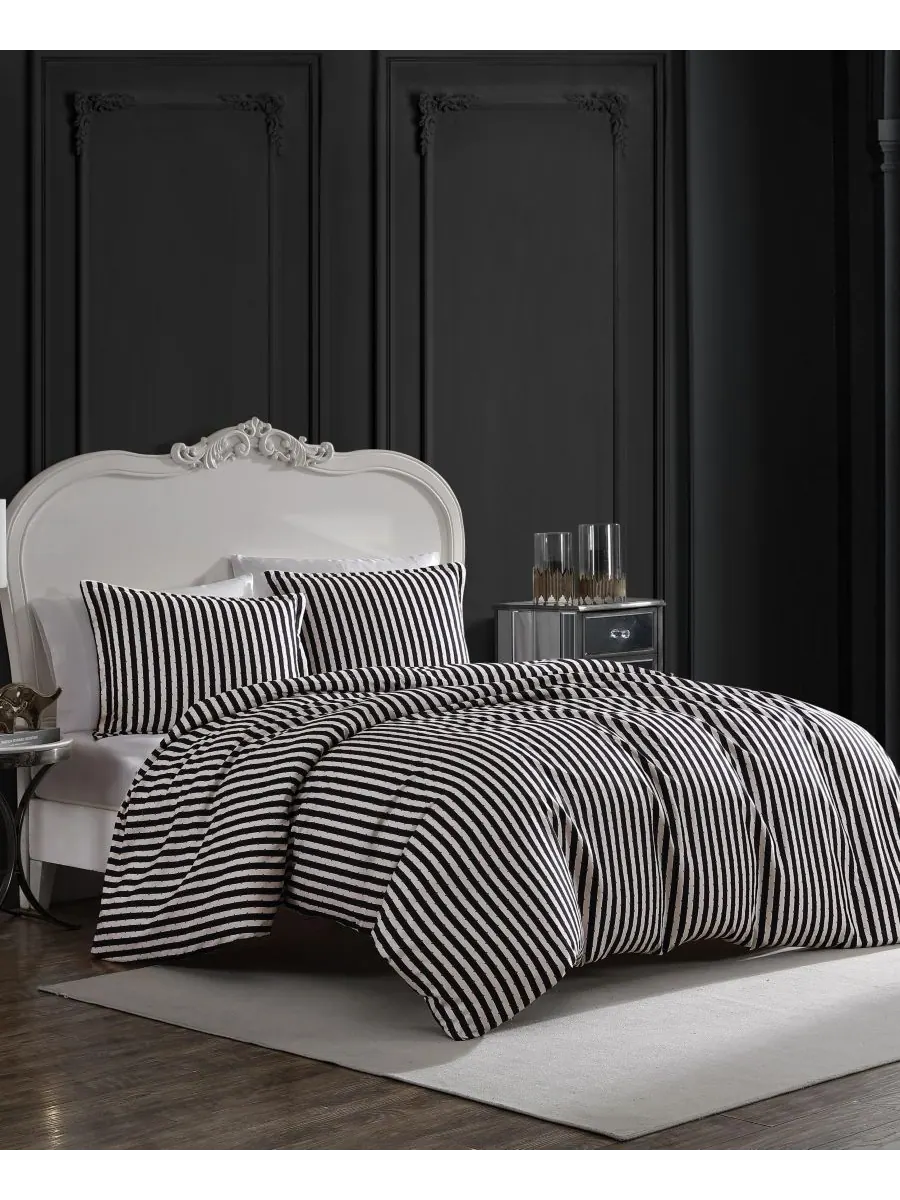 Комплект постельного белья Wonderland Stripe из 2 предметов, размер Twin Betsey Johnson — изображение 3 из 6, черный
