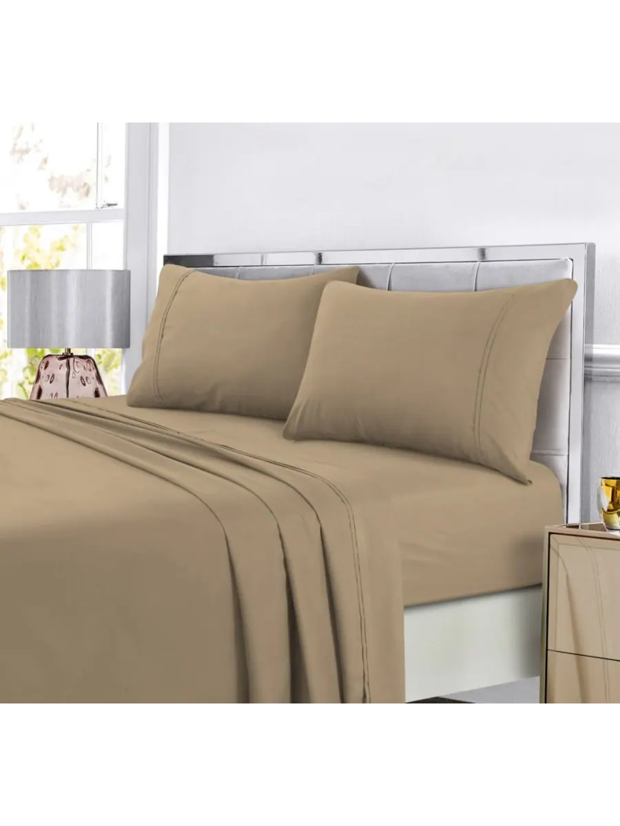 Комплект постельного белья Super Soft Solid Easy Care Extra Deep Pocket, размер Queen Очень мягкий — бежевый