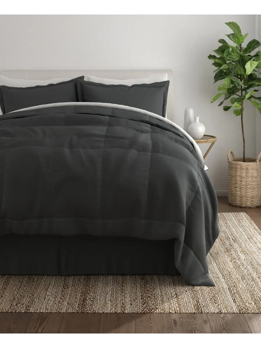 Красивый спальный комплект из 8 предметов, легкий, размер queen. ienjoy Home — изображение 1 из 6, серый