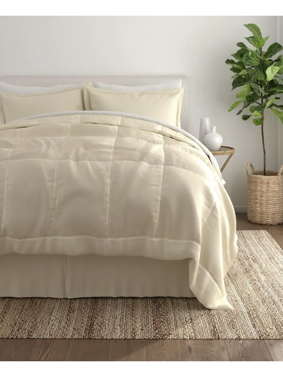 Красивый спальный комплект из 8 предметов, легкий, размер queen. ienjoy Home — изображение 1 из 6, белый