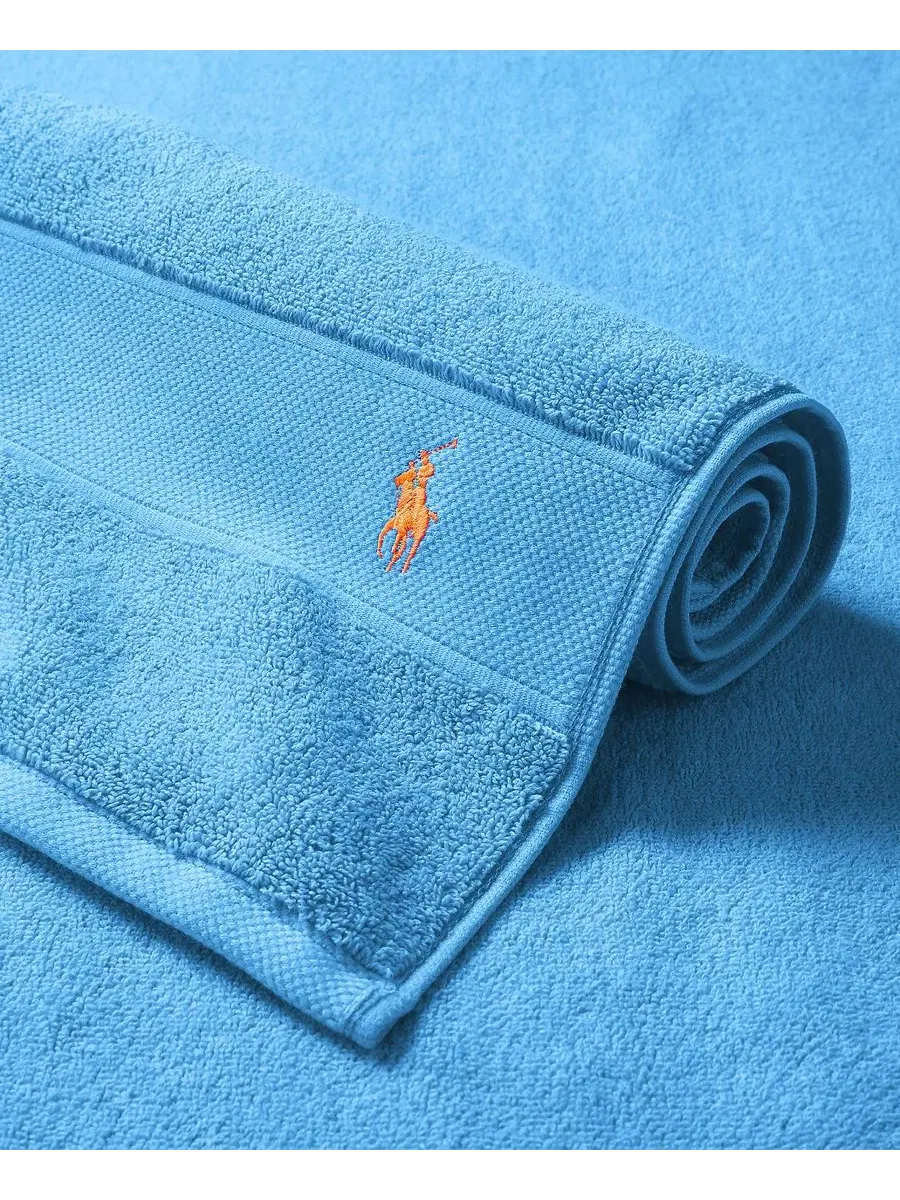 Хлопковое банное полотенце для игрока в поло, 147 x 76 см Polo Ralph Lauren — изображение 4 из 4, синий