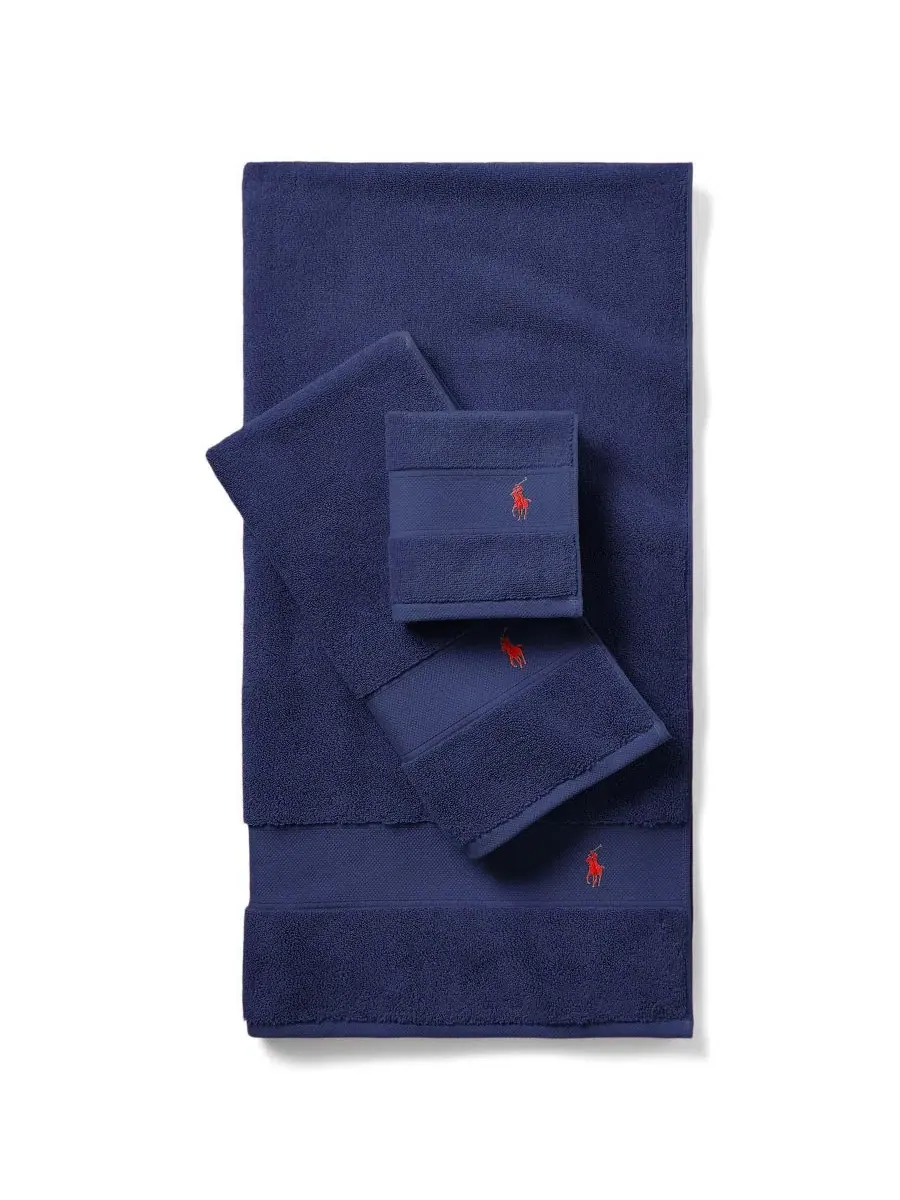 Хлопковое банное полотенце для игрока в поло, 147 x 76 см Polo Ralph Lauren — изображение 3 из 4, темно-синий