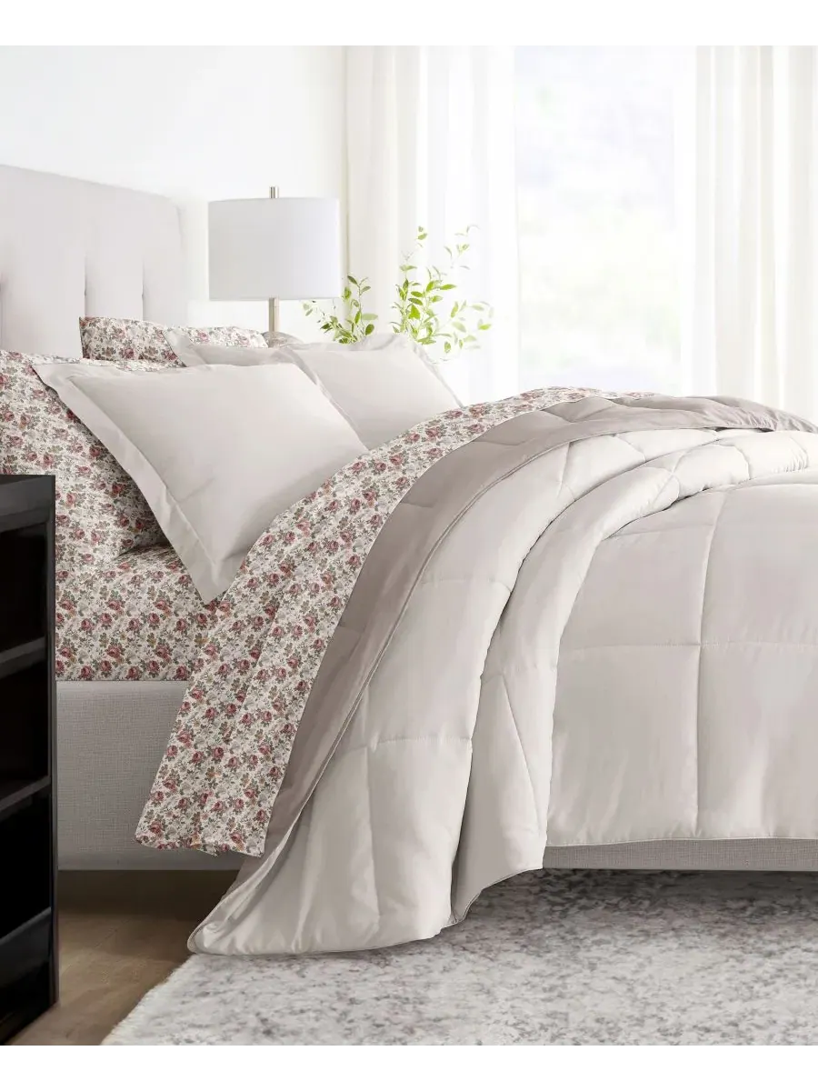 Набор постельного белья 7 предметов Reversible Pattern, Queen ienjoy Home — изображение 3 из 11, мульти