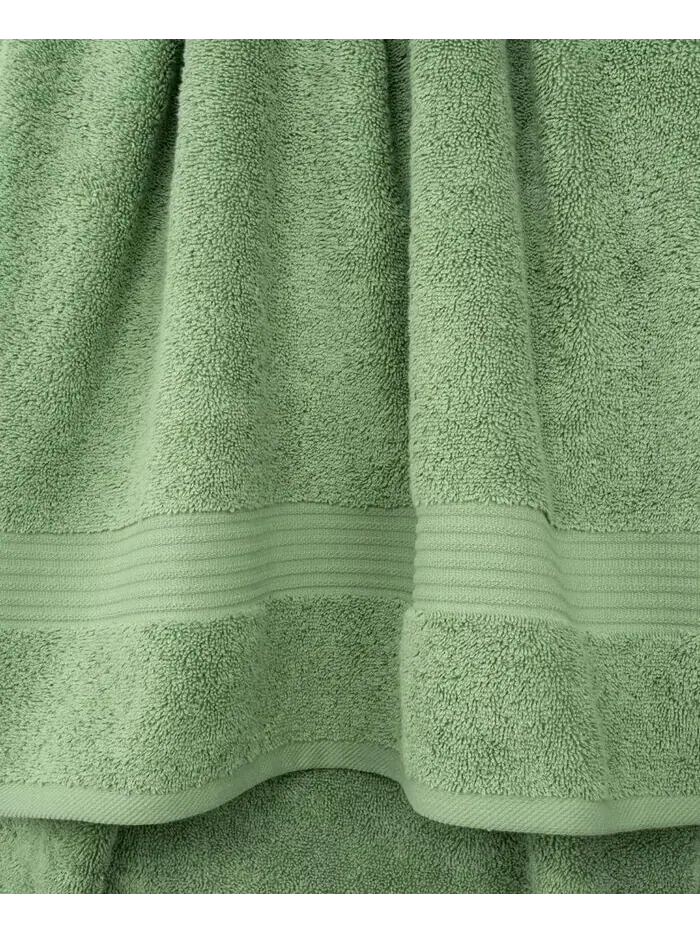 Набор банных полотенец American Soft Linen Bekos Premium из 100% турецкого хлопка, 4 шт — изображение 3 из 5, зеленый