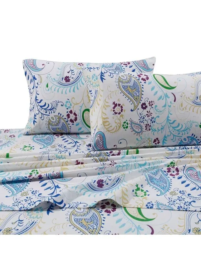 Фланелевой комплект с очень глубокими карманами и фланелевым принтом Paisley Garden 170 GSM Tribeca — изображение 1 из 1