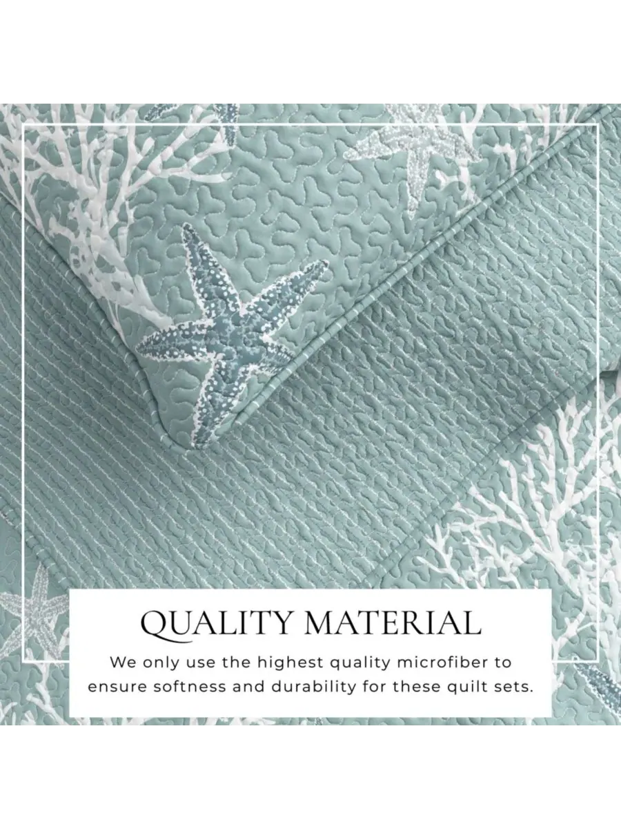 Комплект постельного белья из микрофибры Coastal с наволочками Linery & Co, синий, размер Full/Queen — изображение 3 из 6