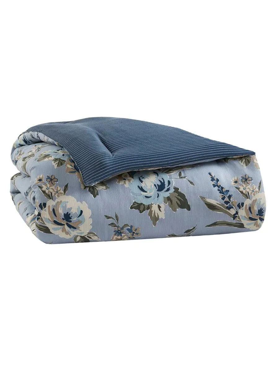 Комплект постельного белья Salara Vintage Floral, 7 предметов, размер Queen Madison Park — изображение 6 из 9, синий