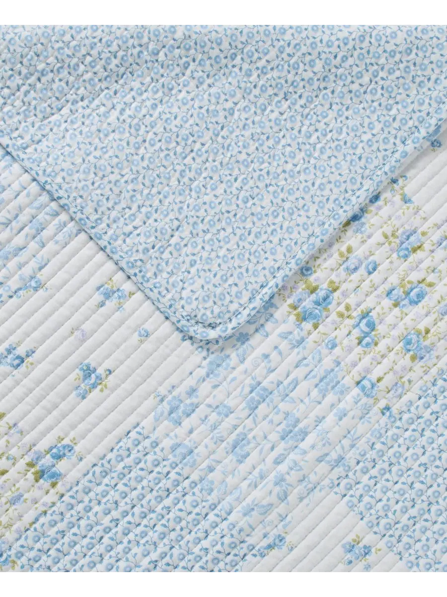 Комплект постельного белья Kenna Cotton, 3 предмета, двусторонний, размер King Laura Ashley — изображение 3 из 8, синий