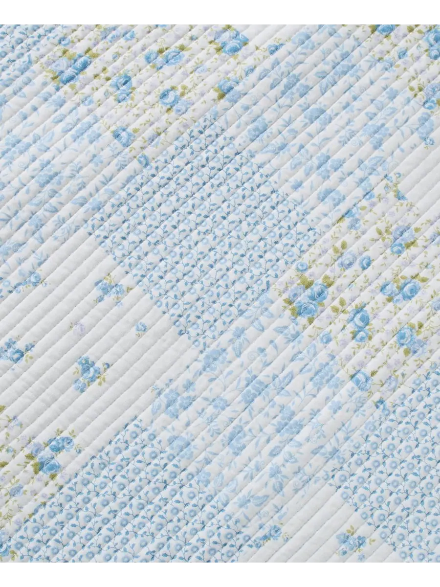 Комплект постельного белья Kenna Cotton, 3 предмета, двусторонний, размер King Laura Ashley — изображение 4 из 8, синий