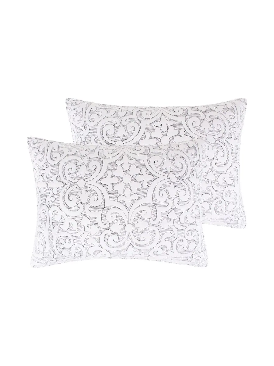 Комплект из двух наволочек Sherbourne Quilted Stitch, стандартный размер Levtex — изображение 1 из 3, белый/черный