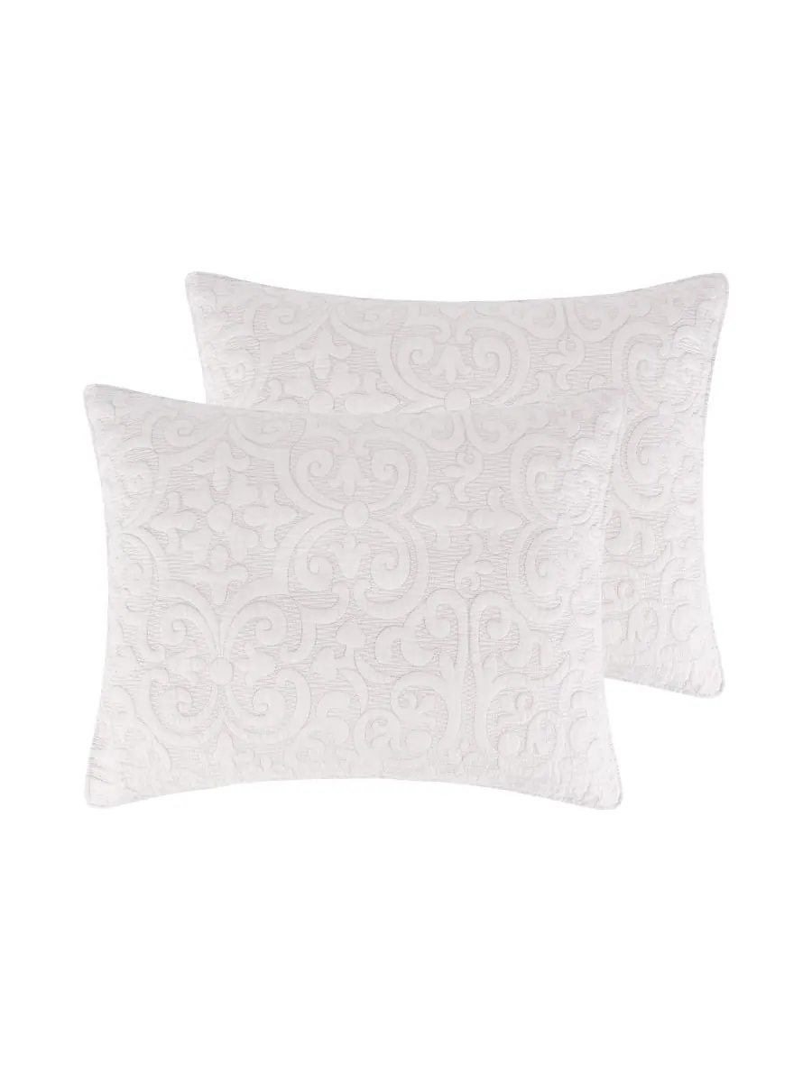 Комплект из двух наволочек Sherbourne Quilted Stitch, стандартный размер Levtex, Gray, Standard Sham — изображение 1 из 2