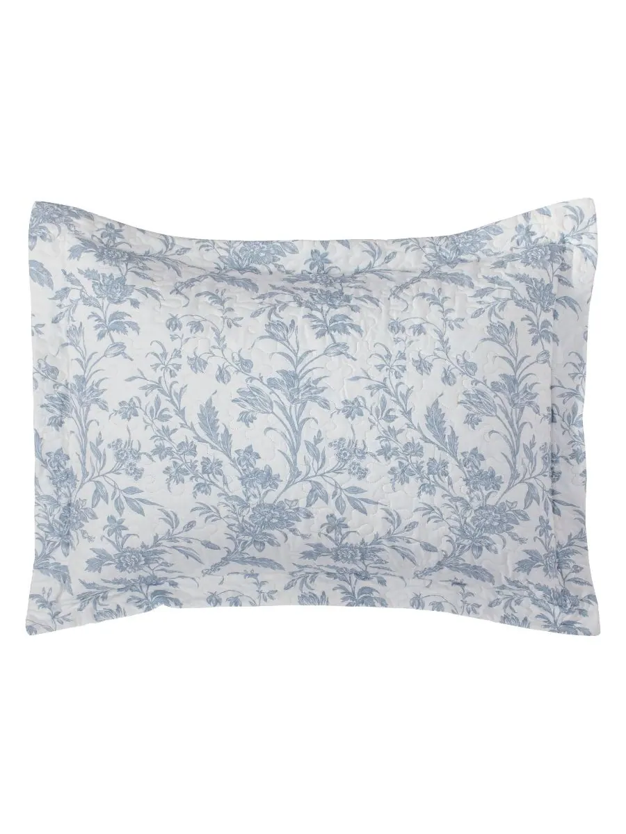 Двусторонний стеганый комплект из двух предметов из хлопка amberley, размер twin. Laura Ashley — изображение 3 из 9, синий