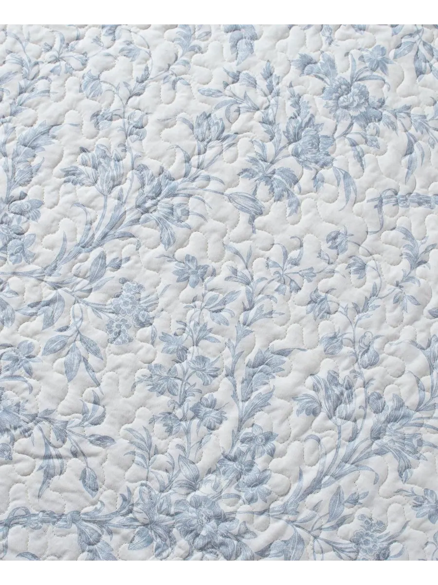 Двусторонний стеганый комплект из двух предметов из хлопка amberley, размер twin. Laura Ashley — изображение 9 из 9, синий