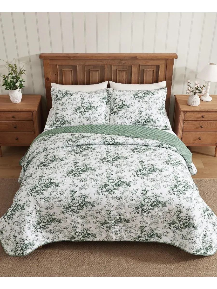 Двусторонний комплект постельного белья Toile Delight из 3 предметов, размер Full/Queen Laura Ashley — изображение 3 из 8