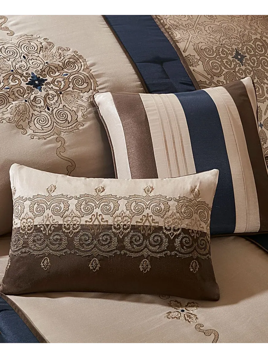 Комплект постельного белья Donovan Jacquard Medallion из 7 предметов, размер Queen Madison Park — изображение 5 из 7