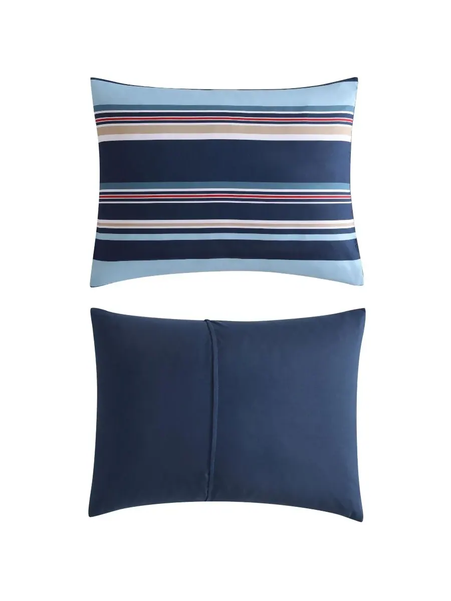 Комплект постельного белья Colton Stripe из 4 предметов, размер Twin/Twin XL Nautica — изображение 2 из 7, синий