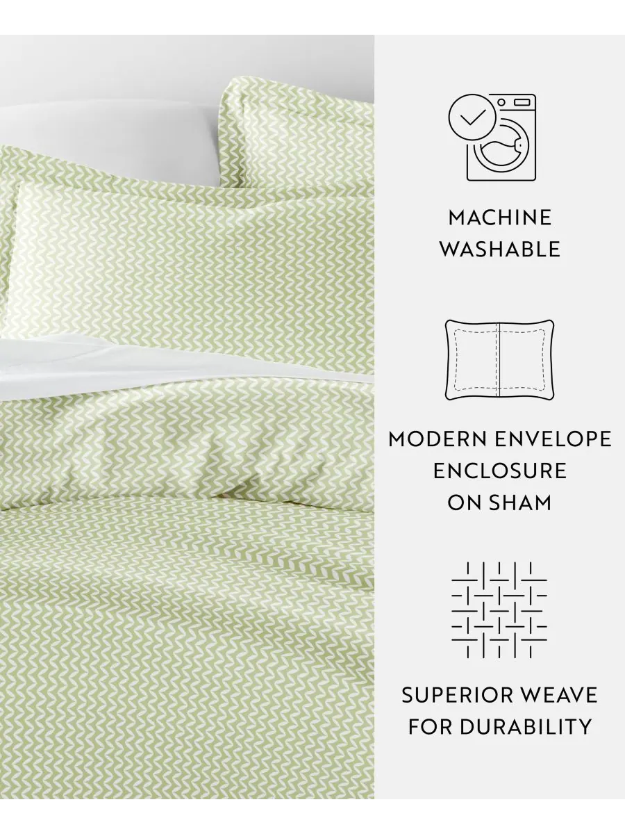 Комплект постельного белья Tranquil Sleep с узором, размер Full/Queen Ienjoy Home, цвет sage chevron — изображение 4 из 10