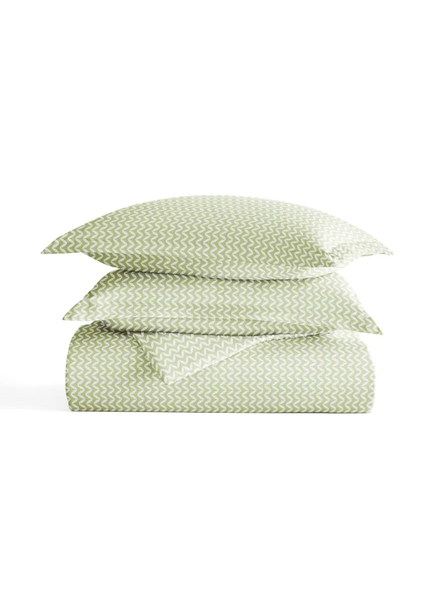 Комплект постельного белья Tranquil Sleep с узором, размер Full/Queen Ienjoy Home, цвет sage chevron — изображение 8 из 10