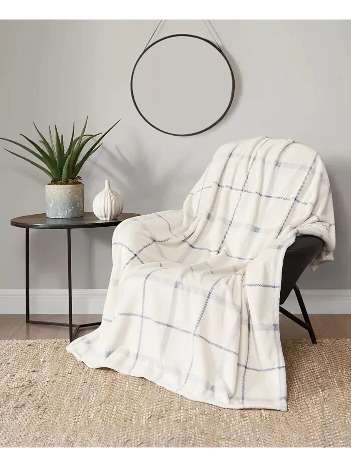 Уютное плюшевое плед Palmdale в клетку, 50 x 70 дюймов Lucky Brand
