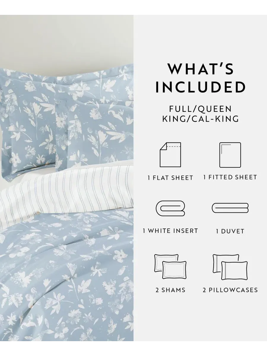 Комплект постельного белья с одеялом 8 предметов, Patterned ienjoy Home — изображение 6 из 10, светлый синий
