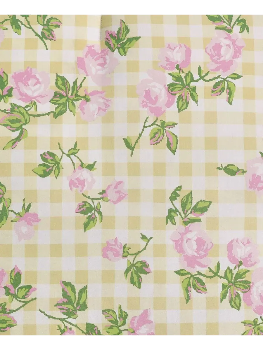 Комплект постельного белья с принтом Gingham Rose Betsey Johnson — изображение 7 из 12, желтый розовый