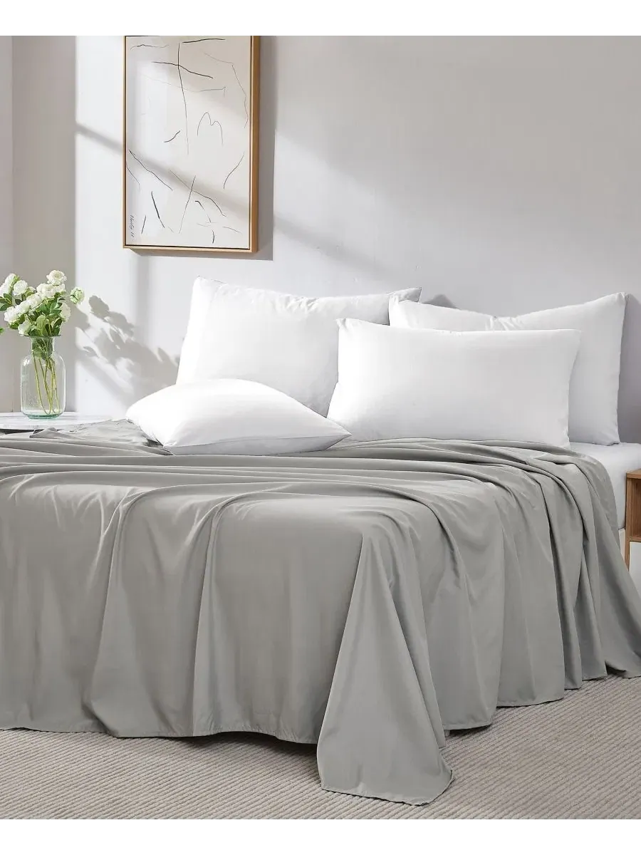 Комплект простыней плоских Vilano Premium Ultra Soft, 2 шт., King Southshore Fine Linens — изображение 4 из 5, серый