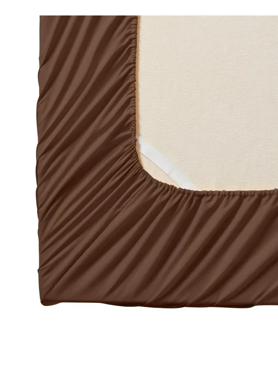 Простыня на резинке 1500 нитей Twin XL Sweet Home Collection — изображение 3 из 4, коричневый