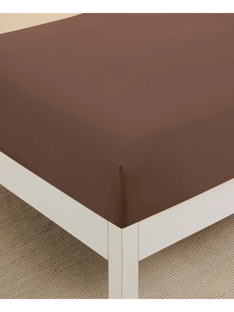 Простыня на резинке 1500 нитей Twin XL Sweet Home Collection — изображение 4 из 4, коричневый