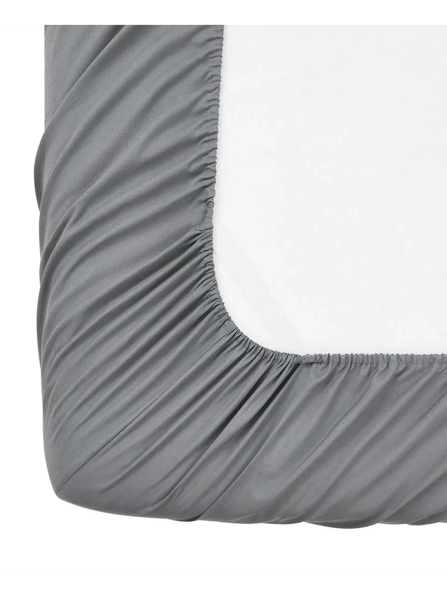 Простыня на резинке из микрофибры, 1500 нитей, Twin XL Sweet Home Collection — изображение 3 из 4, серый