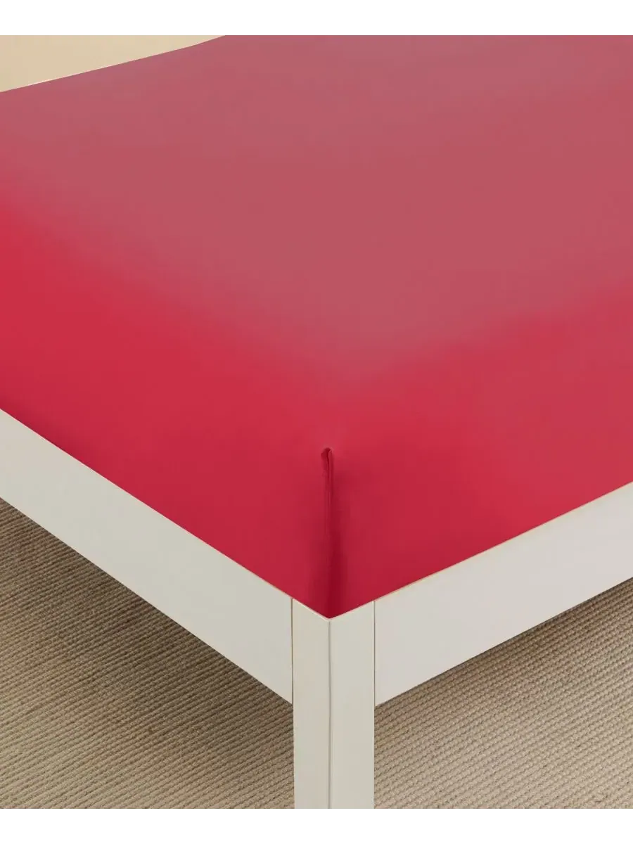 Просторная простыня на резинке из микрофибры, 1500 нитей, Twin XL Sweet Home Collection — изображение 4 из 4, красный