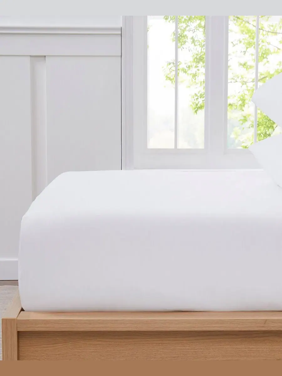 Простыня на резинке из микрофибры, 1500 нитей, Twin XL Sweet Home Collection — изображение 2 из 4, белый