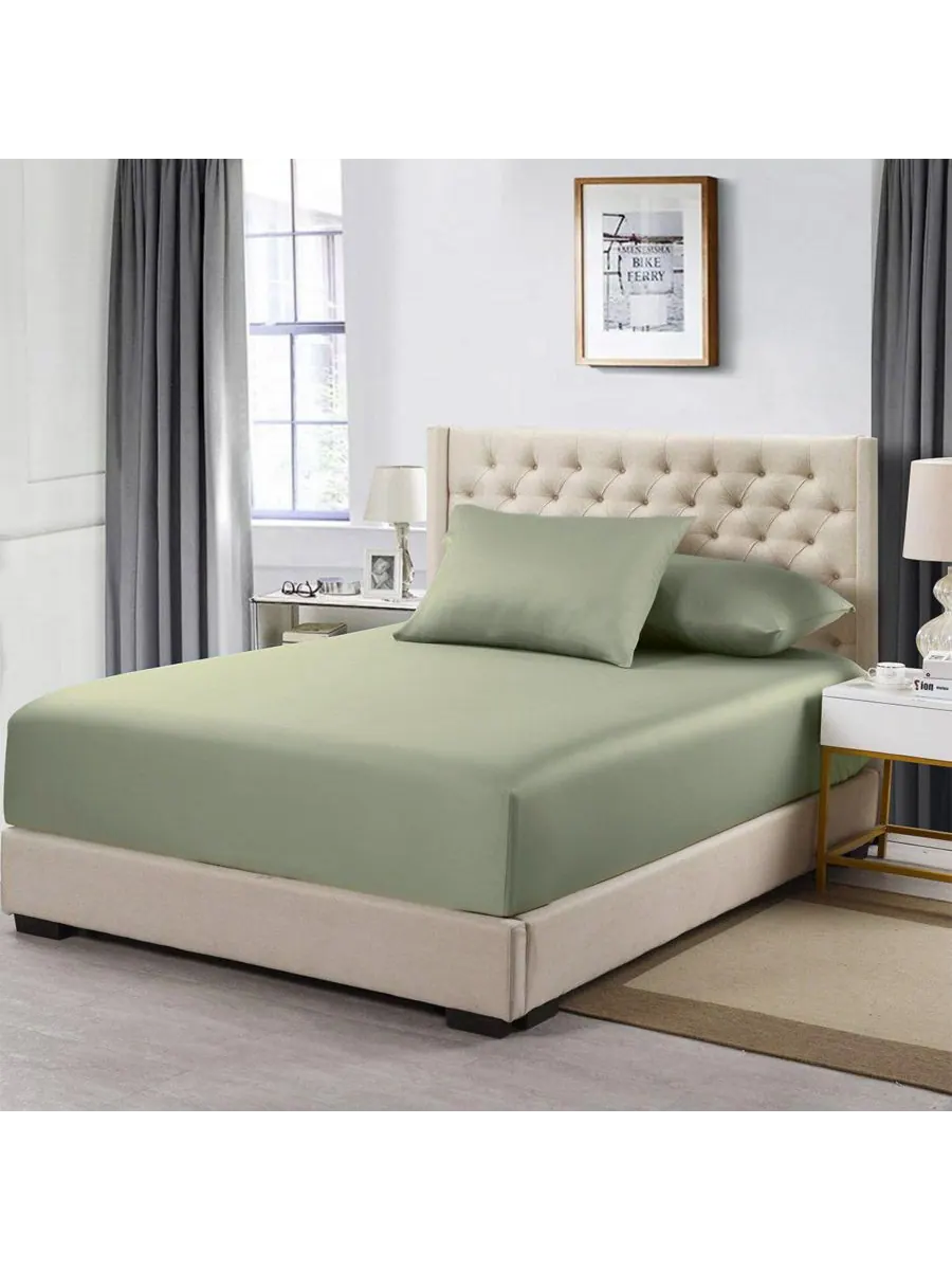 Смесовая простыня из бамбукового хлопка (только натяжная простыня), размер queen. Egyptian Linens