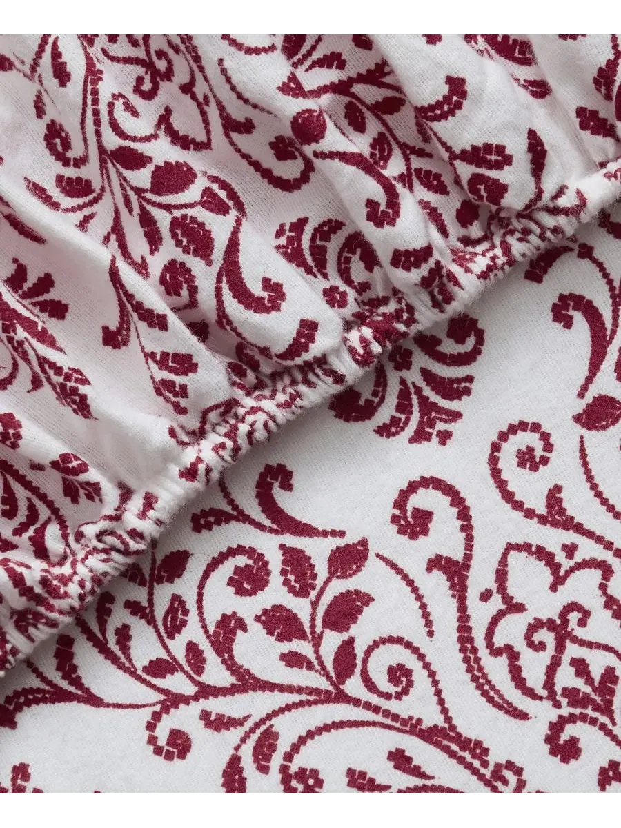 Комплект постельного белья Tahari Home Damask из 100% хлопковой фланели, 4 предмета, размер Queen — изображение 3 из 6