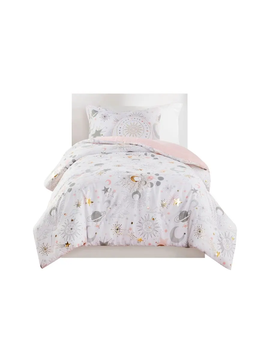 Комплект постельного белья Intelligent Design Celia Starry Sky Metallic из 4 предметов, размер — изображение 1 из 10
