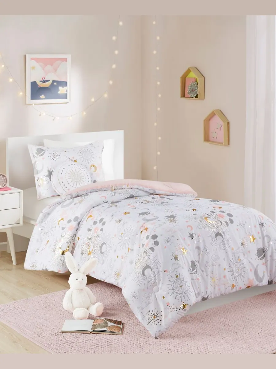 Комплект постельного белья Intelligent Design Celia Starry Sky Metallic из 4 предметов, размер — изображение 4 из 10