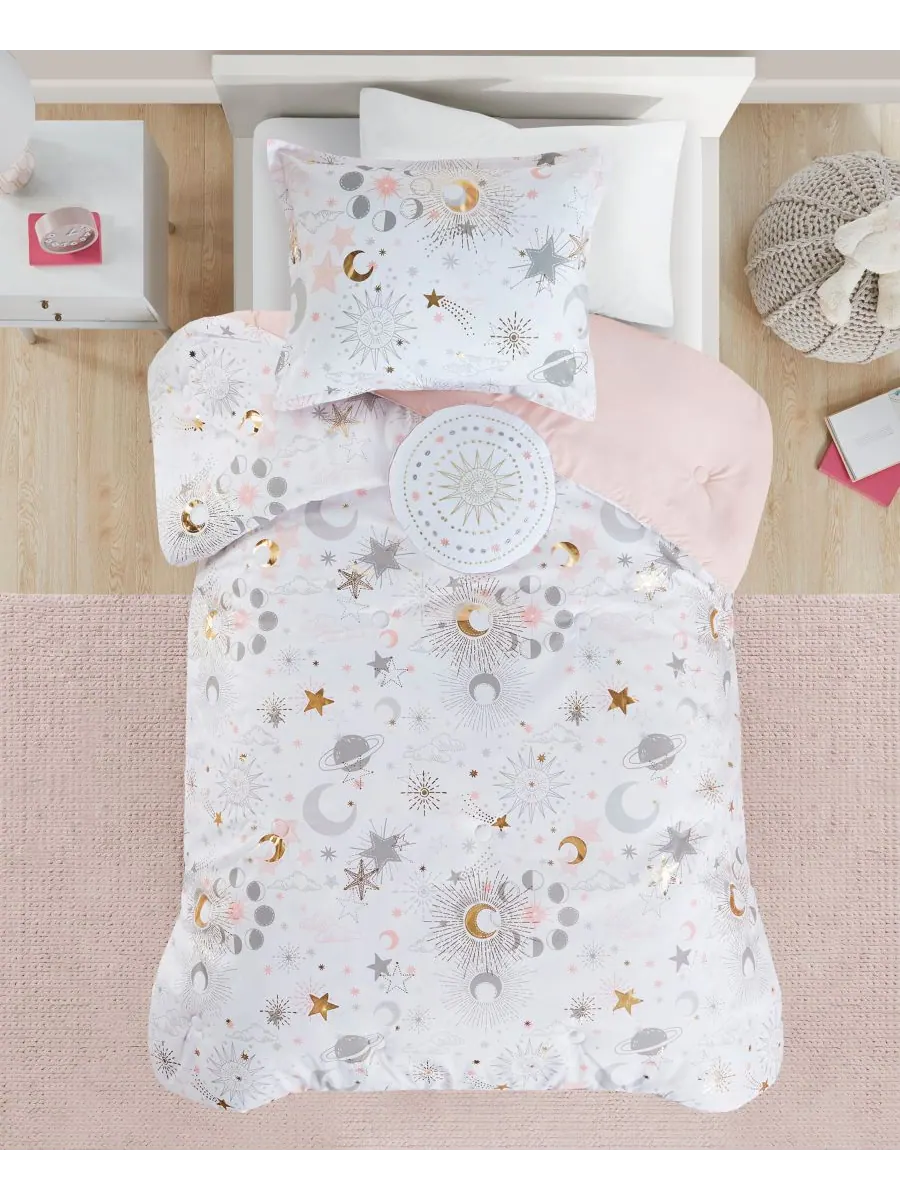 Комплект постельного белья Intelligent Design Celia Starry Sky Metallic из 4 предметов, размер — изображение 6 из 10