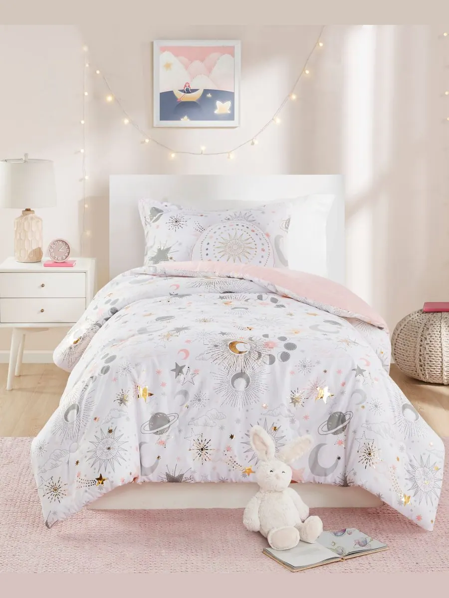 Комплект постельного белья Intelligent Design Celia Starry Sky Metallic из 4 предметов, размер — изображение 7 из 10