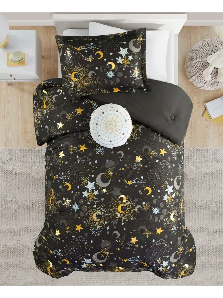 Комплект постельного белья Intelligent Design Celia Starry Sky Metallic из 4 предметов, размер — изображение 4 из 10