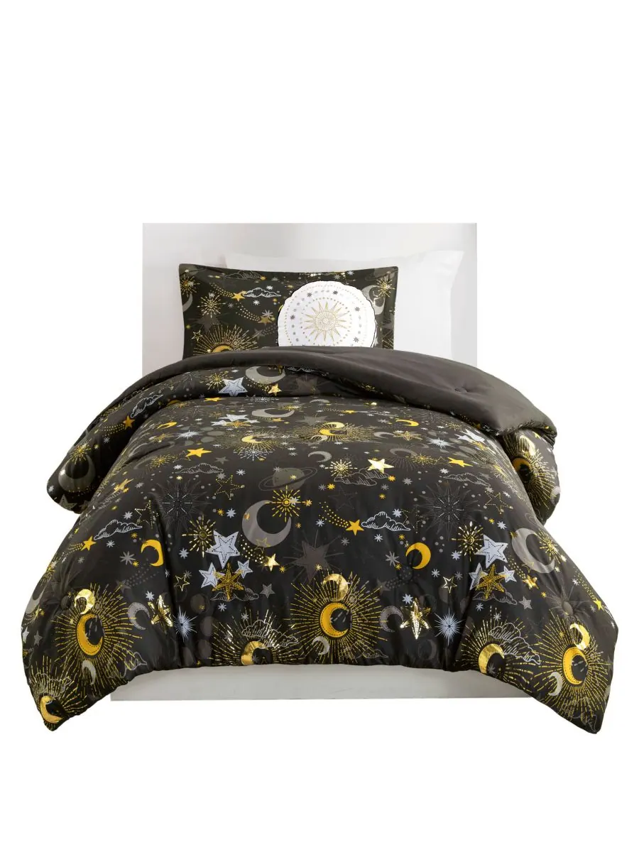 Комплект постельного белья Intelligent Design Celia Starry Sky Metallic из 4 предметов, размер — изображение 5 из 10