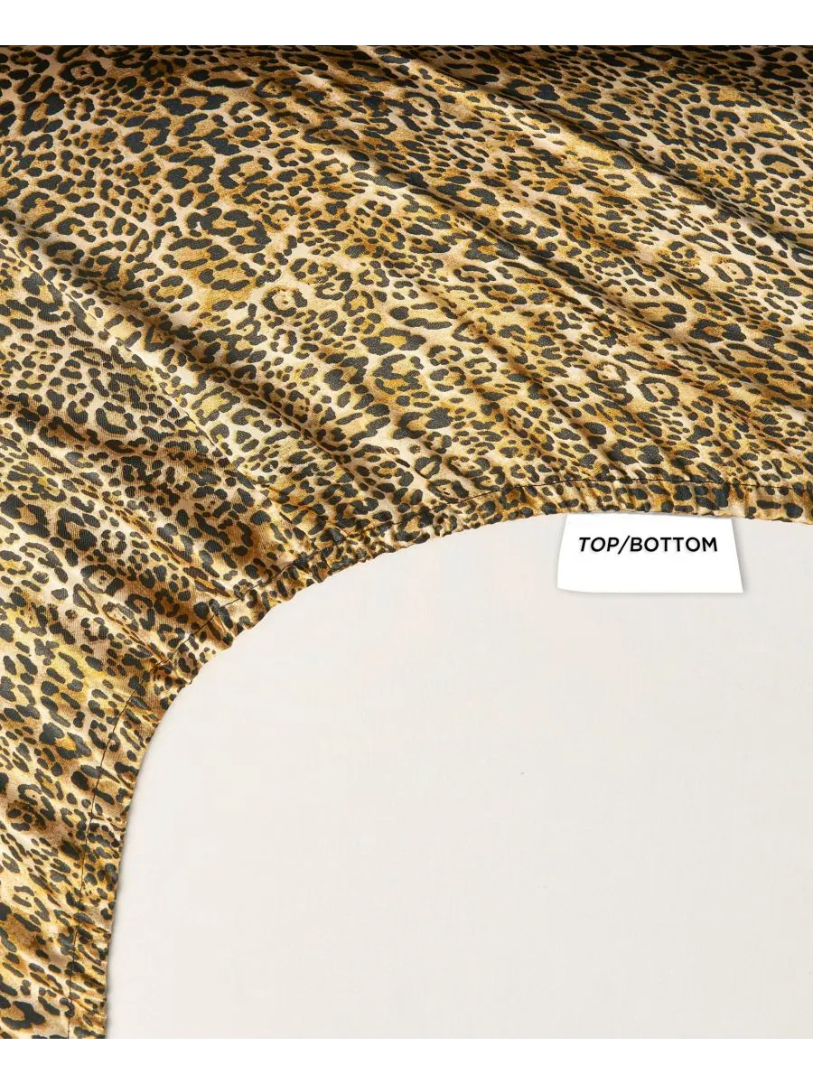 Комплект постельного белья из атласа, 4 предмета, размер King Juicy Couture, цвет Monica Leopard — изображение 8 из 9
