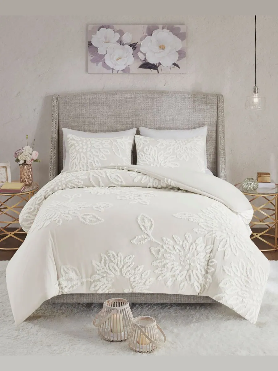 Комплект постельного белья veronica floral из 3 предметов, размер full/queen Madison Park — изображение 1 из 9, белый