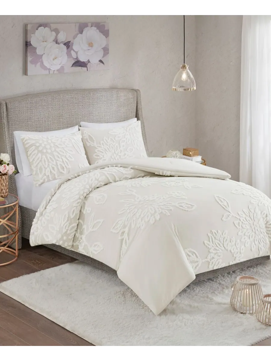 Комплект постельного белья veronica floral из 3 предметов, размер full/queen Madison Park — изображение 2 из 9, белый