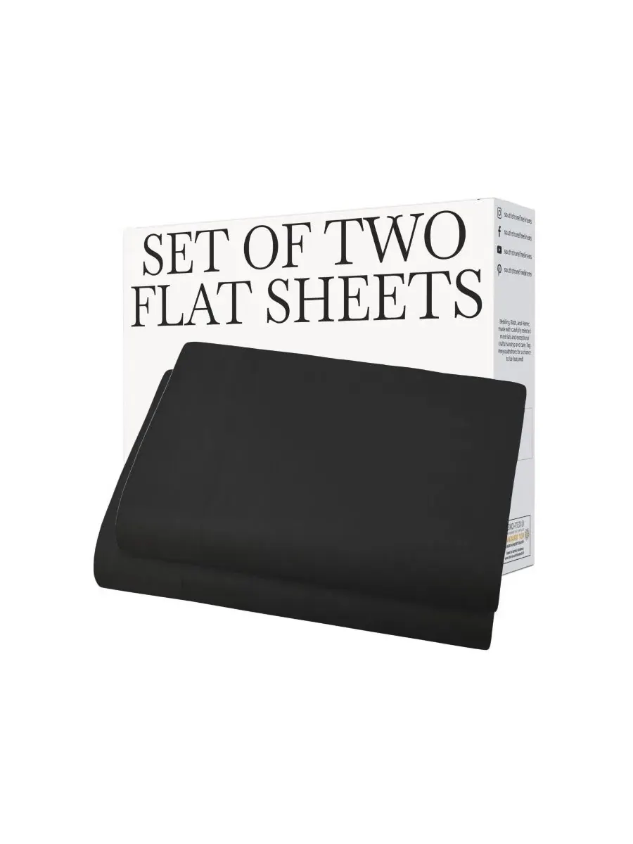 Комплект простыней 2 шт., с мягкой тканью, Queen Southshore Fine Linens — изображение 5 из 5, черный