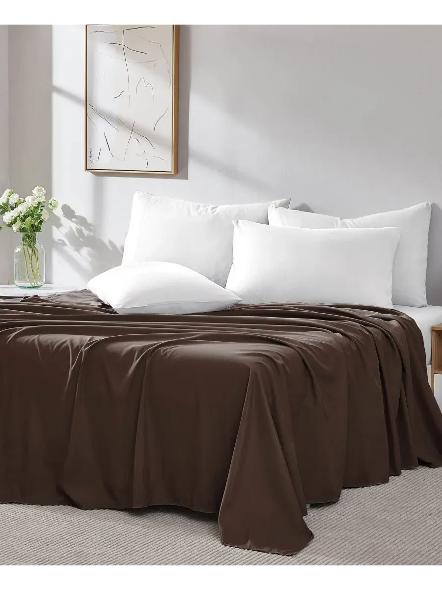 Комплект простыней 2 шт. Queen, Vilano Premium Ultra Soft Southshore Fine Linens — изображение 3 из 5, коричневый