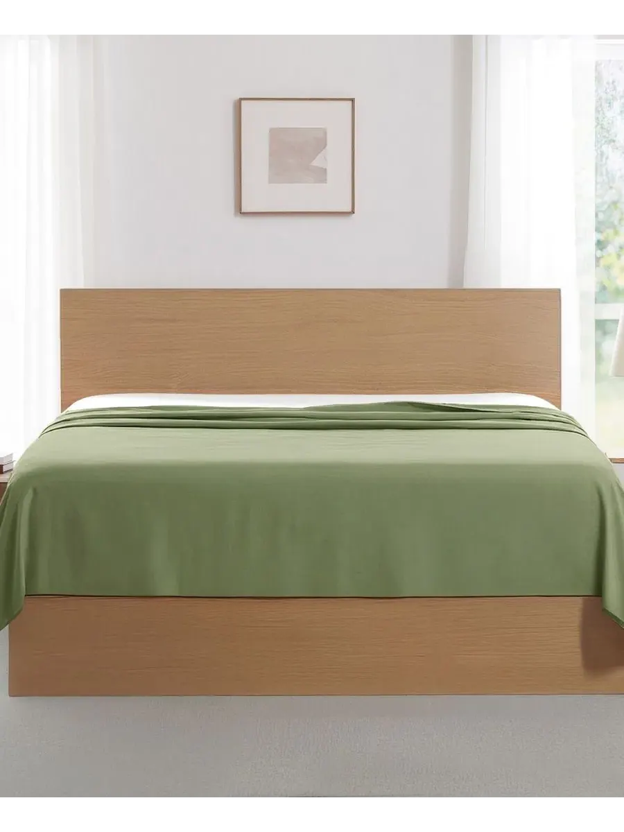 Комплект из 2 простыней плоских Vilano Premium Ultra Soft, Queen Southshore Fine Linens — изображение 3 из 5, зеленый