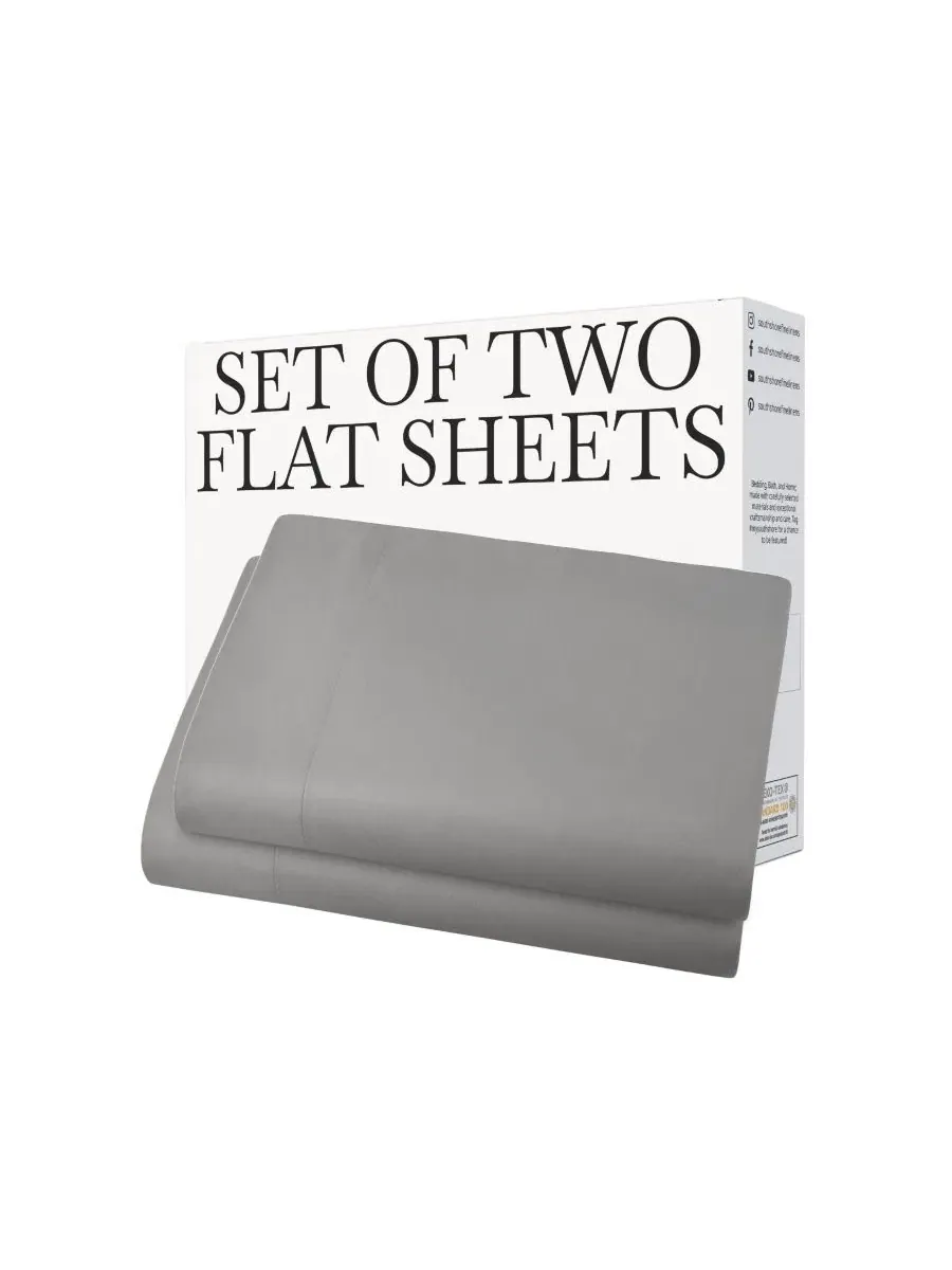 Простыня плоская, 2 шт., Queen Southshore Fine Linens — изображение 5 из 5, серый