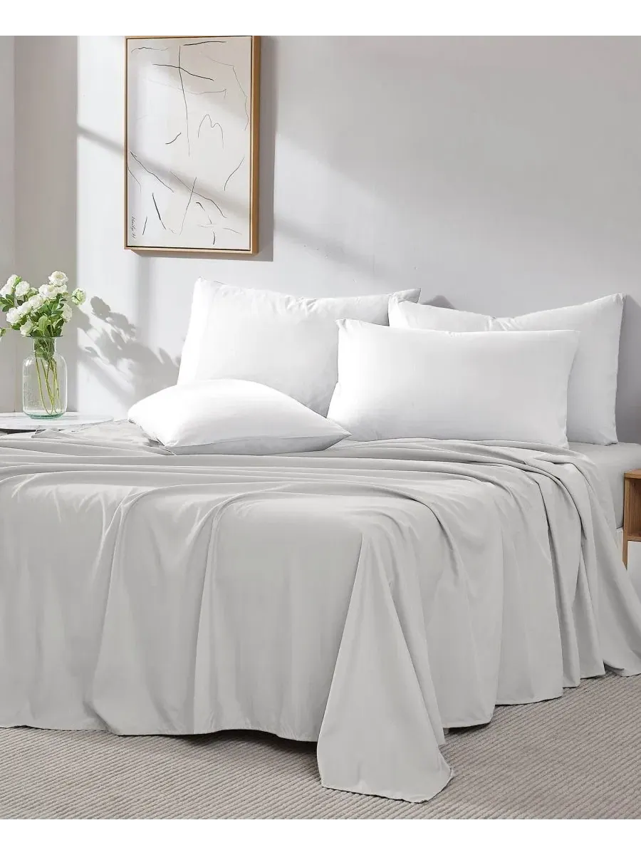 Комплект из 2 простыней, Queen Southshore Fine Linens — изображение 3 из 5, светлый серый