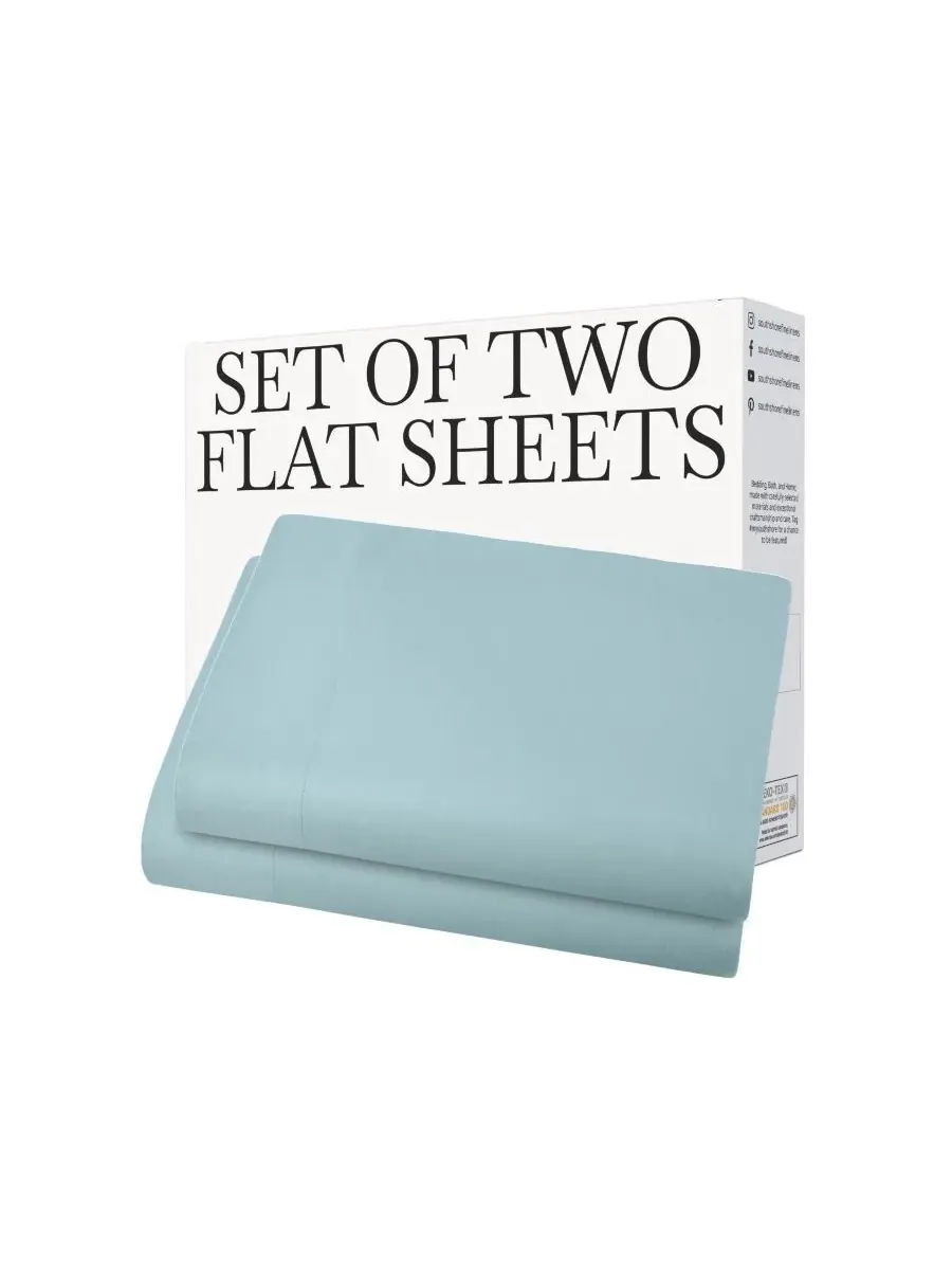 Комплект плоских простыней из полиэстера, 2 шт., Queen Southshore Fine Linens — изображение 5 из 5, синий