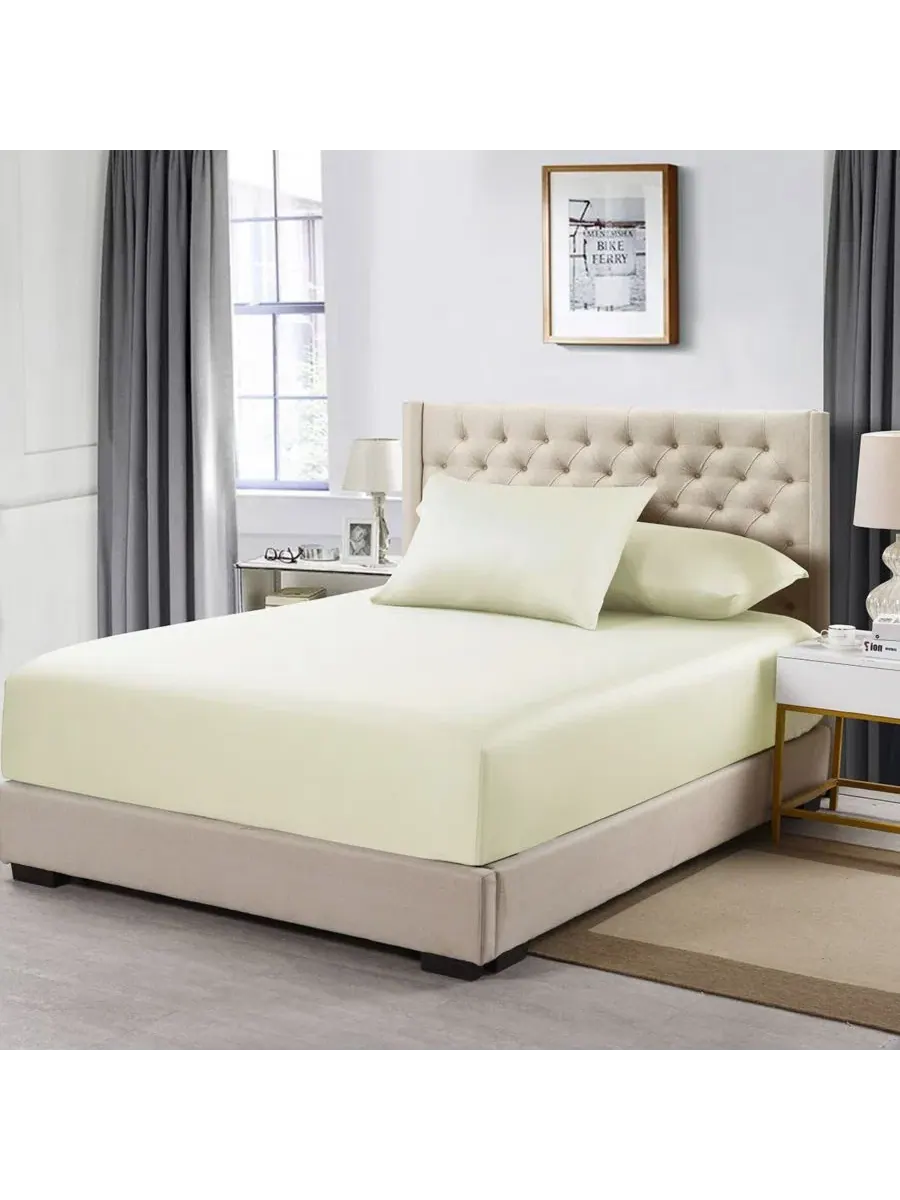 Простыня на резинке King, 60% бамбук, 40% хлопок Egyptian Linens